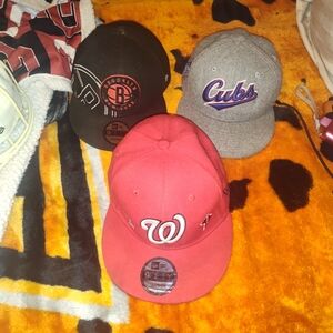 New Era Baseball Caps - Red, Gray, Black